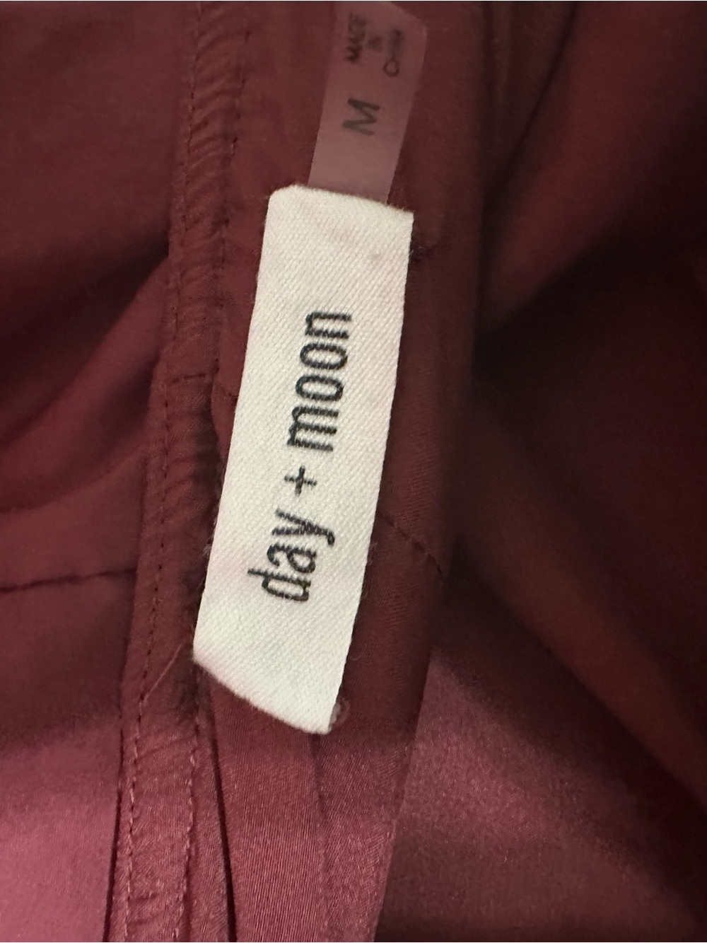 Day + Moon. Plunging V-Neck Ruffle Sleeve Mini Dress in Burgundy - Picture 2 of 6